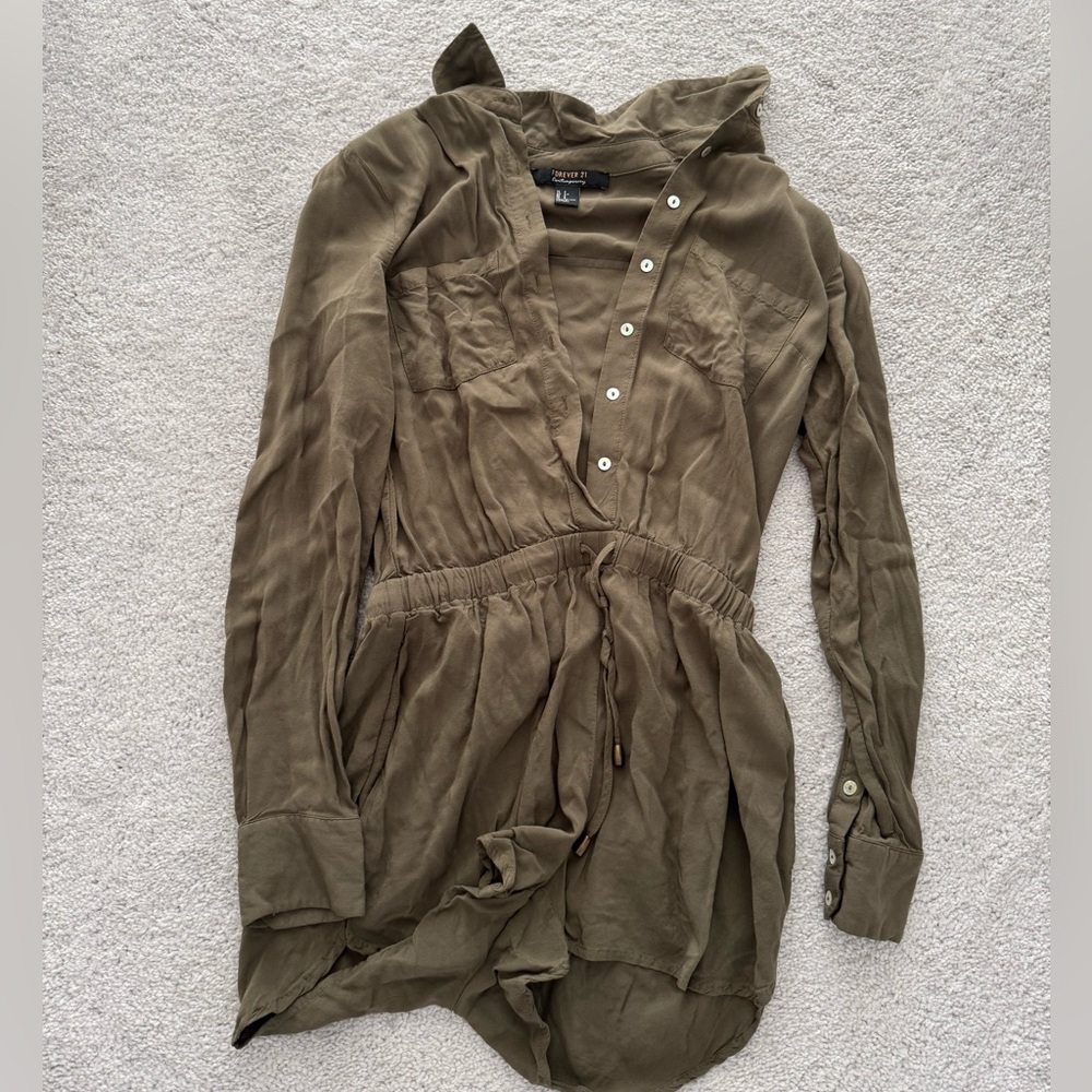 Forever 21 Olive Green Jumpsuit